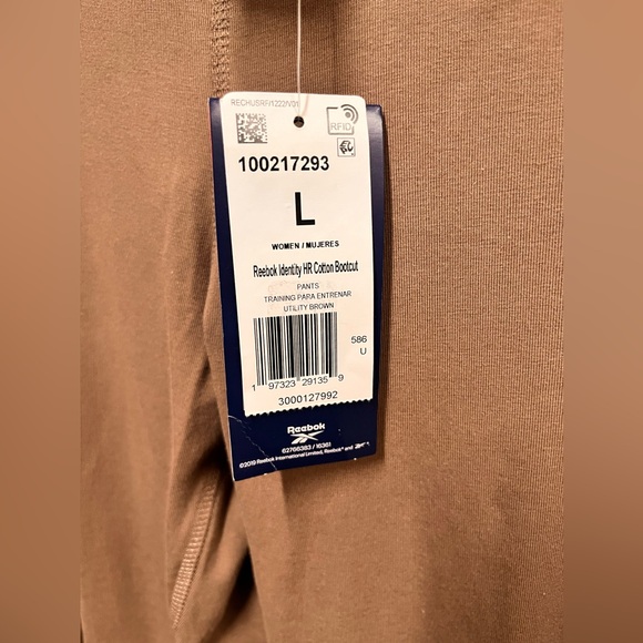 Reebok ID Identity High Rise Cotton Bootcut Active Leggings Utility Brown Large - Picture 6 of 11